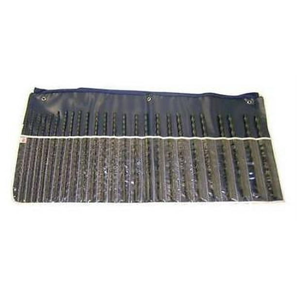 118 Notched Point 1/8-1/2 in 1/64 increments Chicago Latrobe 120X Series High-Speed Steel Extra-Long Length Drill Bit Set In Plastic Pouch 25-piece Inch Black Oxide Finish 
